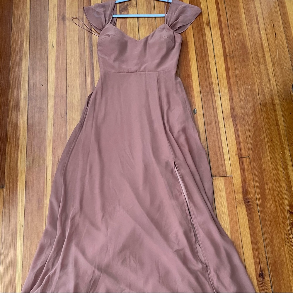Birdy Grey Purple Flutter Sleeve Gown